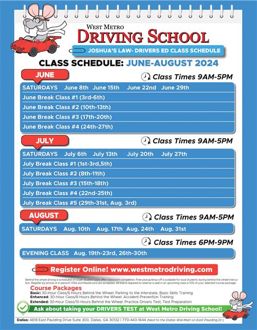 West Metro Schedule